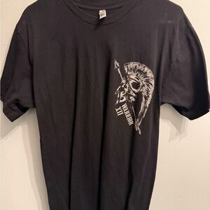 Men's Black Graphic Tee with Warrior Design